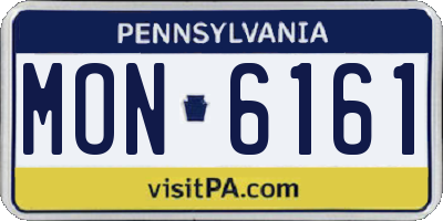 PA license plate MON6161