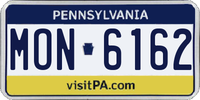 PA license plate MON6162