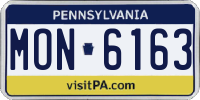 PA license plate MON6163