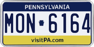 PA license plate MON6164