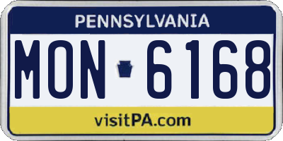 PA license plate MON6168
