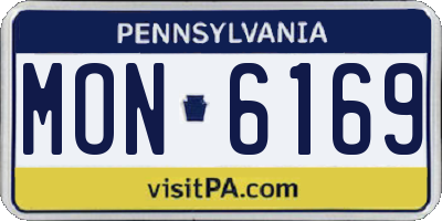 PA license plate MON6169