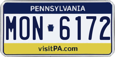 PA license plate MON6172
