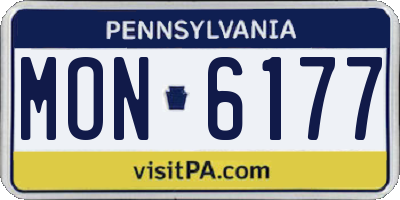 PA license plate MON6177