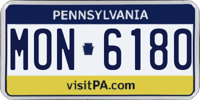 PA license plate MON6180