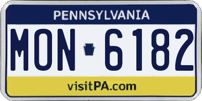 PA license plate MON6182
