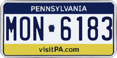 PA license plate MON6183