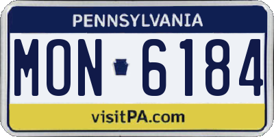 PA license plate MON6184