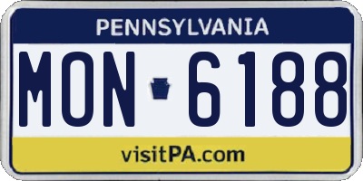 PA license plate MON6188