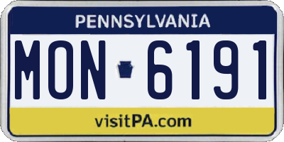 PA license plate MON6191