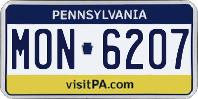 PA license plate MON6207