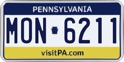 PA license plate MON6211
