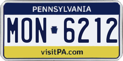 PA license plate MON6212