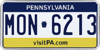PA license plate MON6213