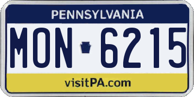 PA license plate MON6215