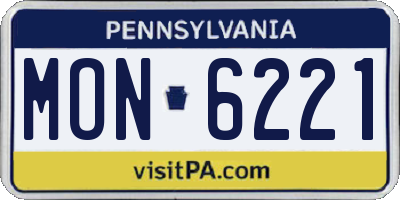 PA license plate MON6221