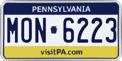 PA license plate MON6223
