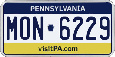 PA license plate MON6229