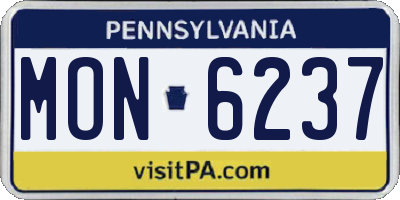 PA license plate MON6237