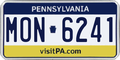 PA license plate MON6241