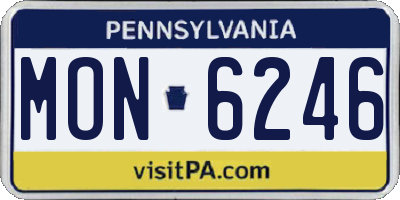 PA license plate MON6246
