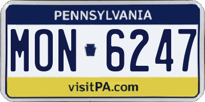 PA license plate MON6247