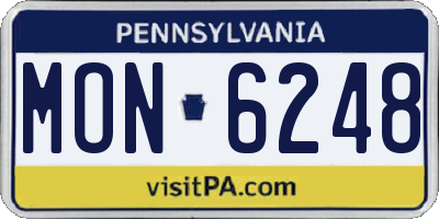 PA license plate MON6248