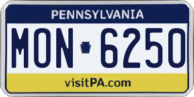 PA license plate MON6250