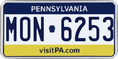 PA license plate MON6253