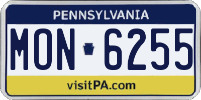 PA license plate MON6255