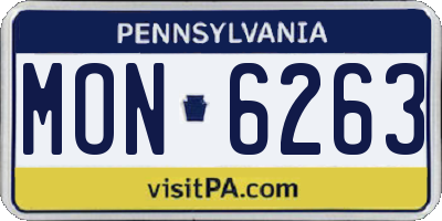 PA license plate MON6263