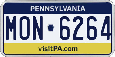 PA license plate MON6264
