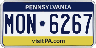 PA license plate MON6267