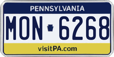 PA license plate MON6268