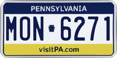 PA license plate MON6271