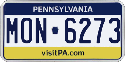 PA license plate MON6273
