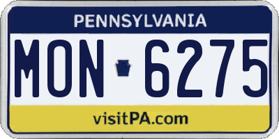 PA license plate MON6275