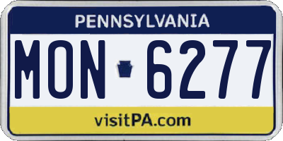 PA license plate MON6277