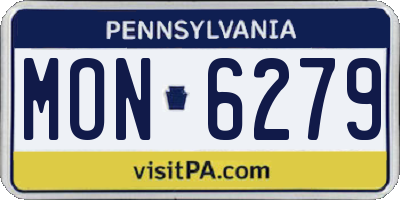 PA license plate MON6279