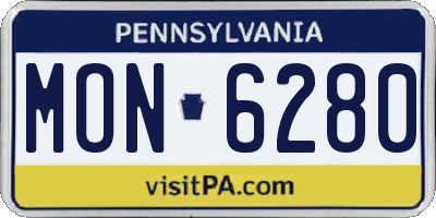 PA license plate MON6280