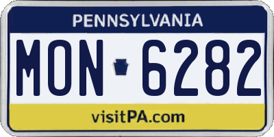 PA license plate MON6282