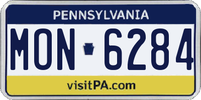 PA license plate MON6284