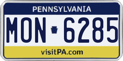 PA license plate MON6285