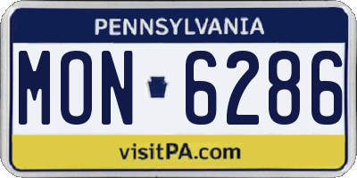 PA license plate MON6286