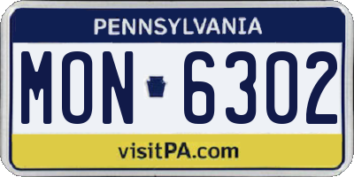 PA license plate MON6302