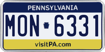 PA license plate MON6331