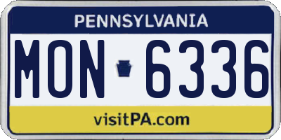 PA license plate MON6336