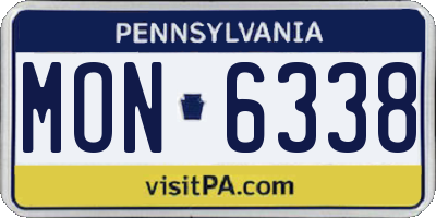 PA license plate MON6338