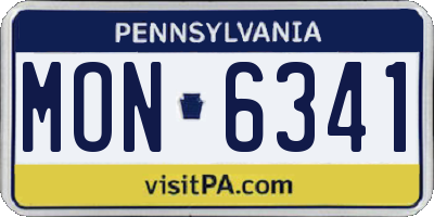 PA license plate MON6341