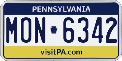 PA license plate MON6342
